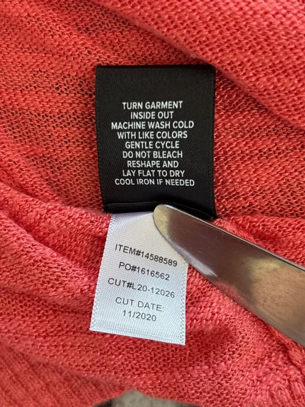 Torrid Slub Cardigan Sweater Size 6X Drape Front Long Sleeve Rayon Blend Coral - Picture 8 of 9